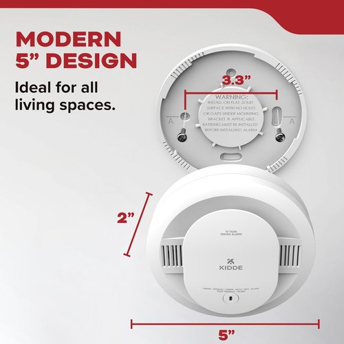 Kidde Smoke Detector, 10-Year Battery Powered, LED Warning Light Indicators