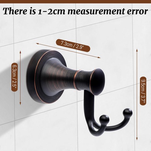 BRASEEY Oil Rubbed Bronze Bathroom Towel Hook, Bronze Bathroom Robe Hook, Heavy Duty Double Towel Hooks Bath Farmhouse Coat Clothes Hook Wall Mounted Rustic for Kitchen Washroom
