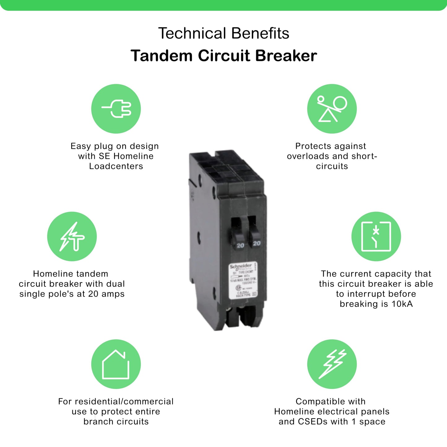 Square D by Schneider Electric Square D - HOMT2020CP Homeline Tandem Circuitbreaker