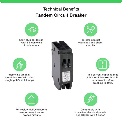 Square D by Schneider Electric Square D - HOMT2020CP Homeline Tandem Circuitbreaker