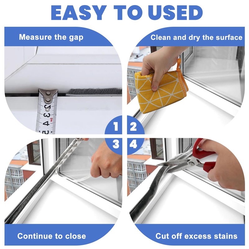 33 Ft Gray Self-Adhesive Weather Stripping - Soundproof, Draft Stopper for Doors & Windows | 0.35" W x 0.2" T