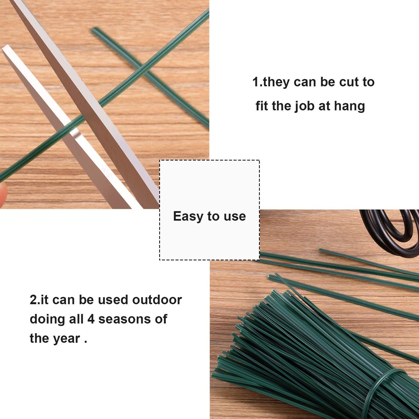 WILLBOND 200 Pcs Christmas Garden Plastic Twist Tie for Garland, 4.72'' Decorative Christmas Tree Twist Tie for Wreath Banister Reusable Plant Support, Wire Cords Garden Plastic Gifts Bags