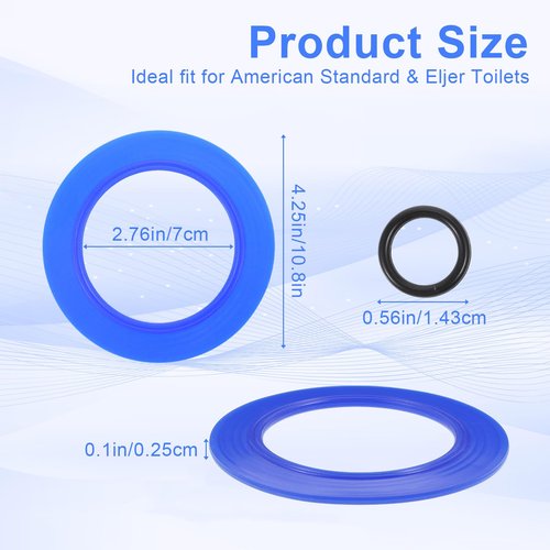 American Standard Toilet Repair Kit 7301111-0070a - 6 Pc Flush Valve Seal & Fill Valve Seal Set with O Rings - Silicone Toilet Flapper Replacement, Stops Leaks, Inside Tank Parts