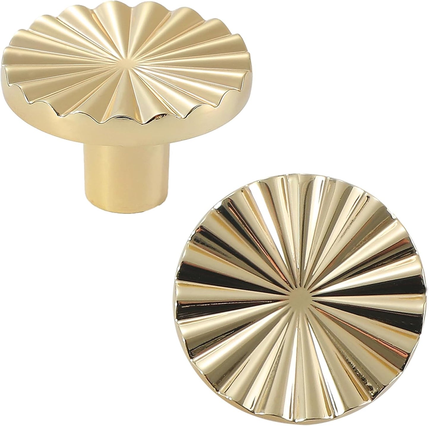 6 Pack Gold Kitchen Cabinet knobs and Pulls - Brushed Gold Zinc Cupboard Drawer Handles for Dresser Drawers