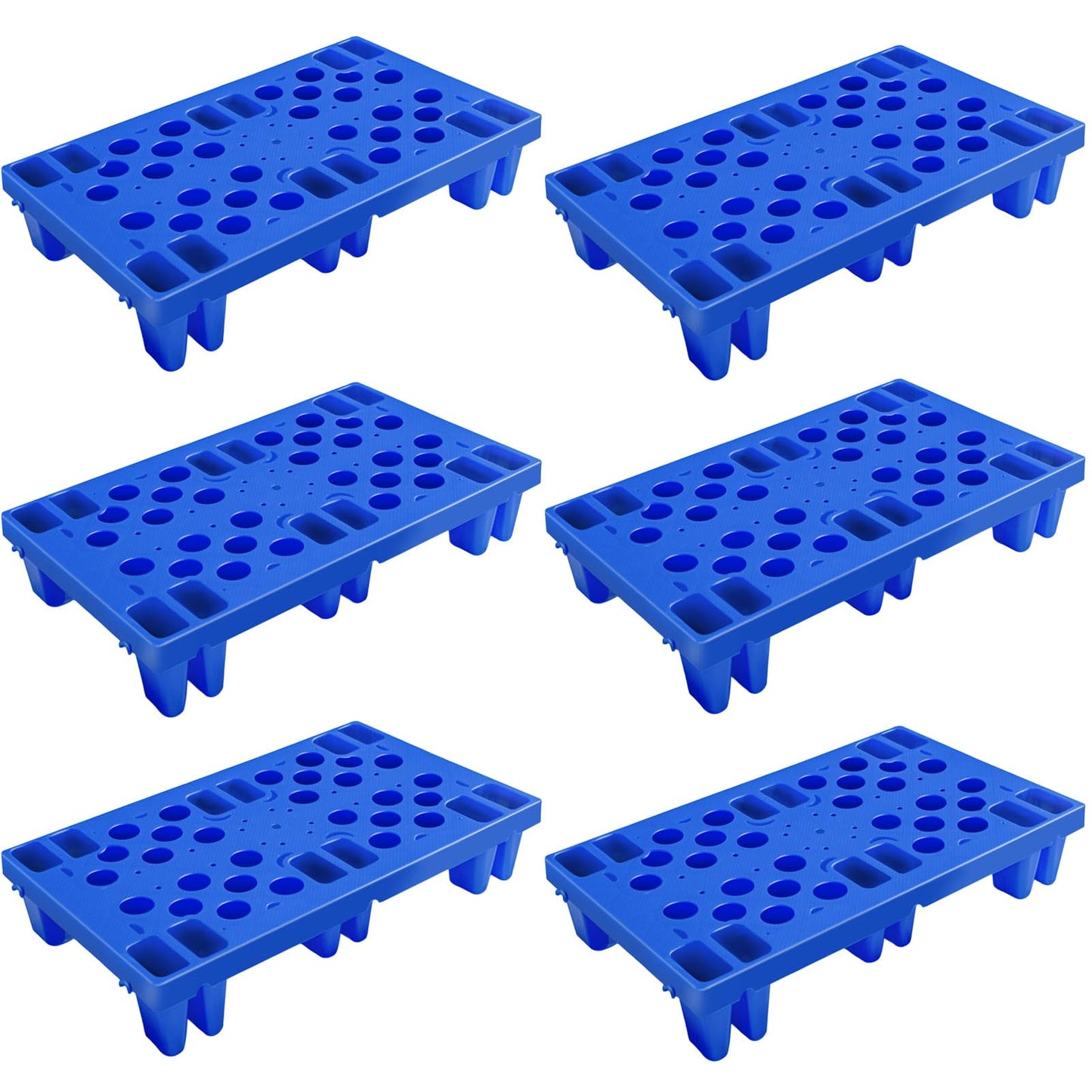 TMINEL Plastic Pallet, Waterproof Storage Grid Pad Lightweight Plastic Pallets for Basement Storage Nestable Pallet for Indoor and Outdoor Floor Cargo Storage(6pcs-11.8 * 19.7 * 3.9in)