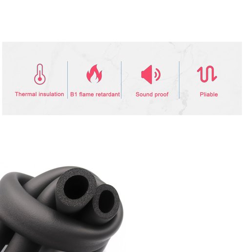 cSeao Pipe Insulation Foam Tube (3/8" x 1" x 6FT), 1" ID Pipe Insulation, AC & Roof Rack Cover