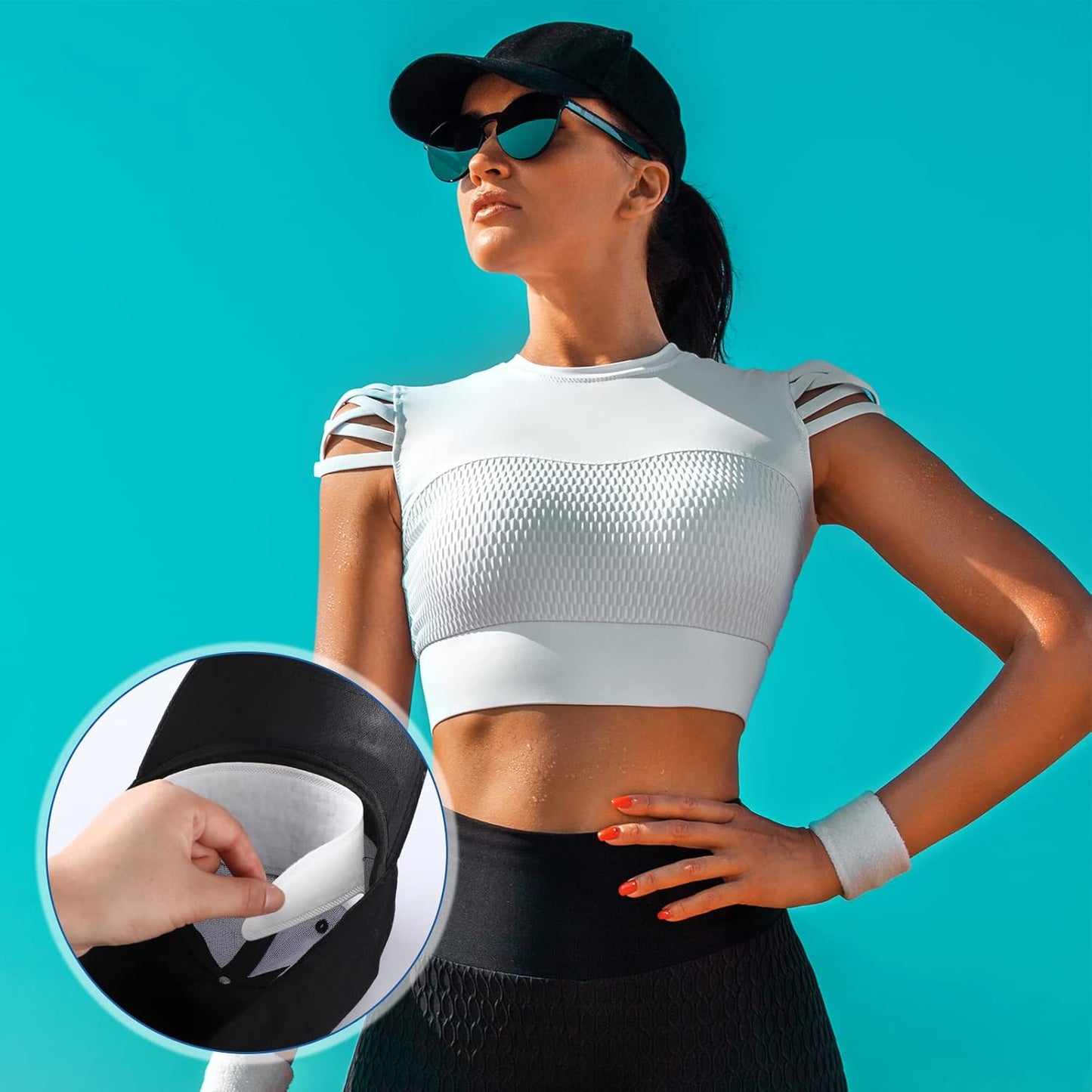 Janmercy 100 Pcs Hat Sweat Liner Shields Absorbing Pad Prevents Stains Protector Bands for Baseball Golf Cap Men Women