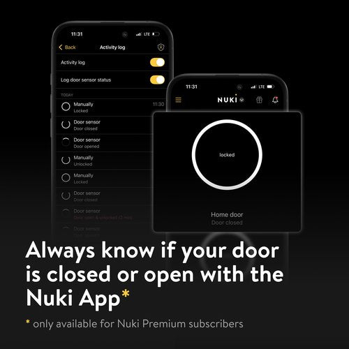 Nuki Door Sensor, Know if Your Door is Open or Closed, Smart Lock Accessory, Real-Time Alerts, Extra Security for Home or Airbnb