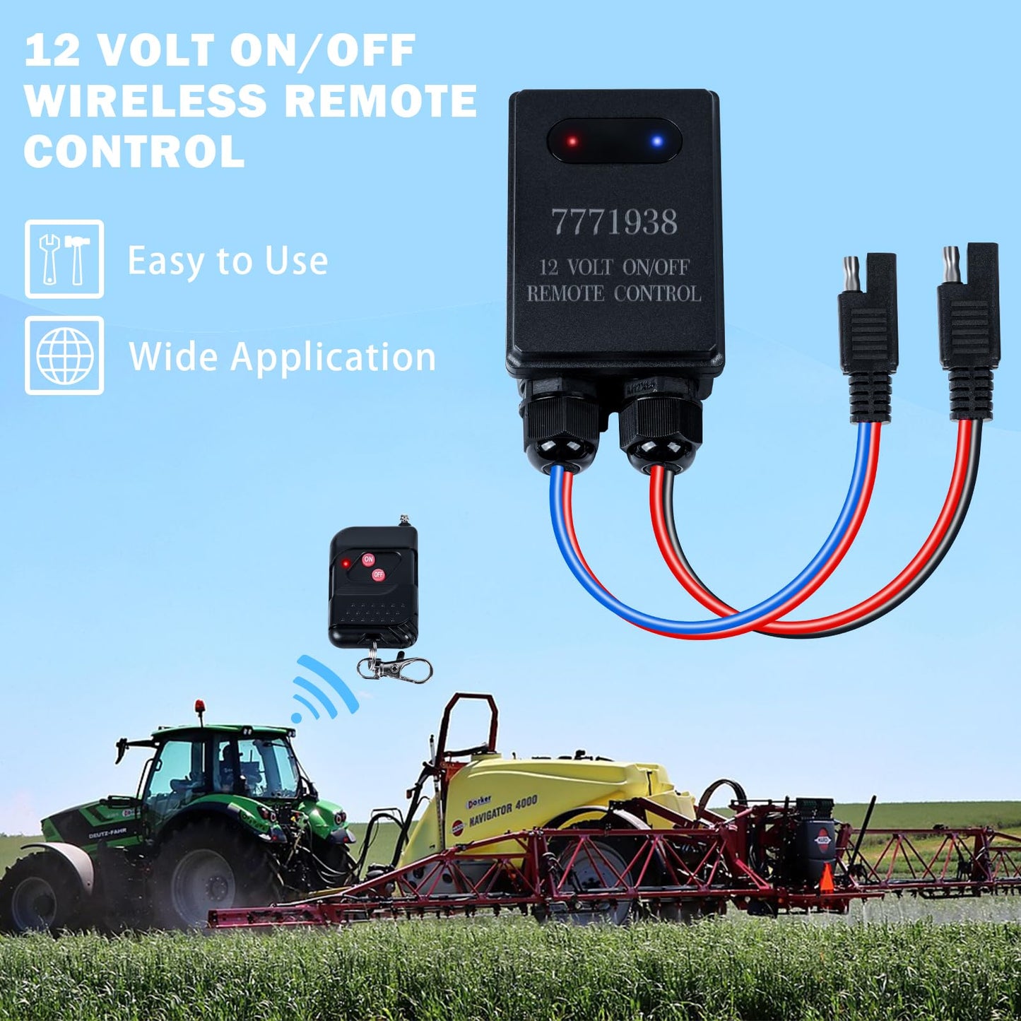 PYPGT 7771938 12 Volt On/Off Wireless Remote Control Switch - Remote Relay for 5275086, 5275087 or All 12 Volt Sprayer Pumps,Agricultural Pump 250 Feet Range Waterproof Switch