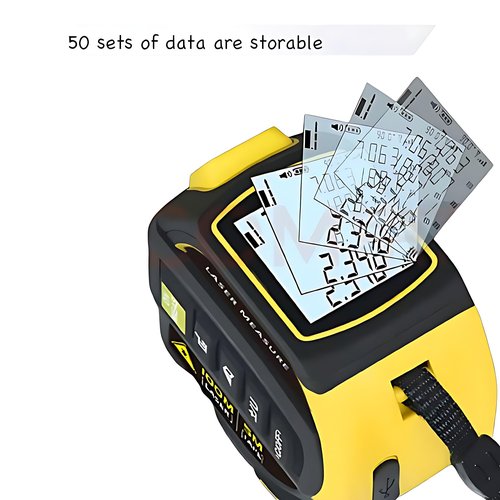 4-in-1 Laser Tape Measure, 328ft Digital Meter, Cross-Line Laser, Rechargeable, 3000 Uses/Charge, for DIY & Construction