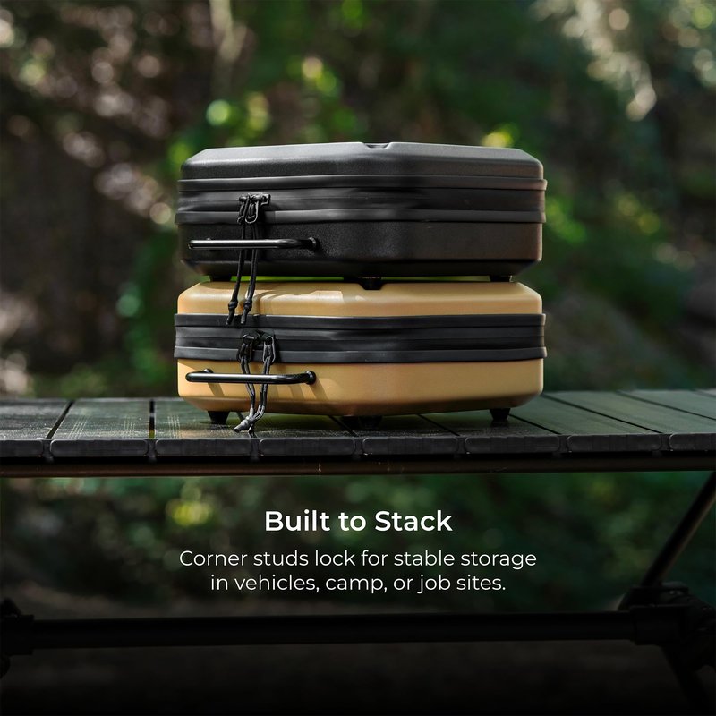ELECOM NESTOUT Gear Storage Case, Lightweight Hard Shell, Water-Resistant, Stackable Organizer with Padded Dividers, Impact Resistant, Fits Travel Outdoor Batteries Tech Accessories