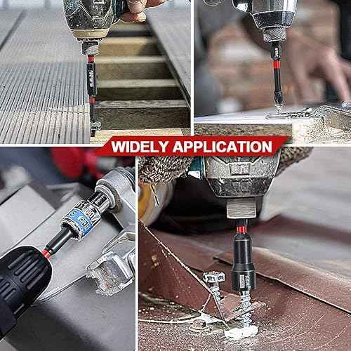 16PCS Impact Rated Magnetic Nut Driver Set with Socket Adapter Set and Phillips Screwdriver Drill Bits, Extension Bit Holder,1/4" Quick Change Hex Shank for Cordless Impact Wrench Drive Nuts Or Bolts