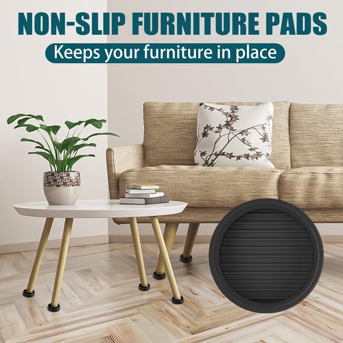 2 x 2 Rubber Caster Cups, Round Non Slip Furniture Pads, Non Skid Furniture Cups, Anti-Slip Gripper Furniture Caster Floor Grip, Anti Skid Leg Coasters Floor Protector for Bed Couch Stoppers(4 Pack)