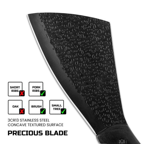 Leopcito 11 Inch Hatchet with Sheath, Small Compact Machete Axes, Fixed Blade Full Tang Camping Tactical Knife for Woodworking, Garden Machete Axe with Sheath for Bushcraft Yards Bushes Wood, A1BK