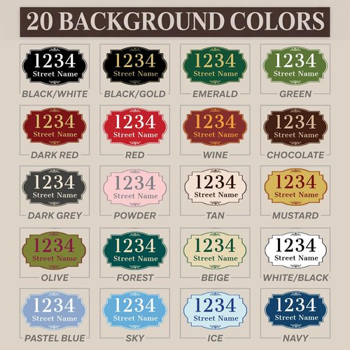 Custom House Numbers, Address Metal Sign - 12x7 Inch Indoor/Outdoor Reflective Option, Vintage Metal Wall Sign With Address Plaque, Rust-Free & Weatherproof Aluminum, Ideal Housewarming Gift