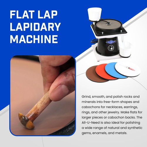 Hi-Tech Diamond 8" All-U-Need - Lapidary Equipment, Mineral & Stone Rock Shaping, Stone Grinder, Shaper w/ Variable Speed Motor & Polishing Machine Tool, Includes Mineral Rock Polishing Kit