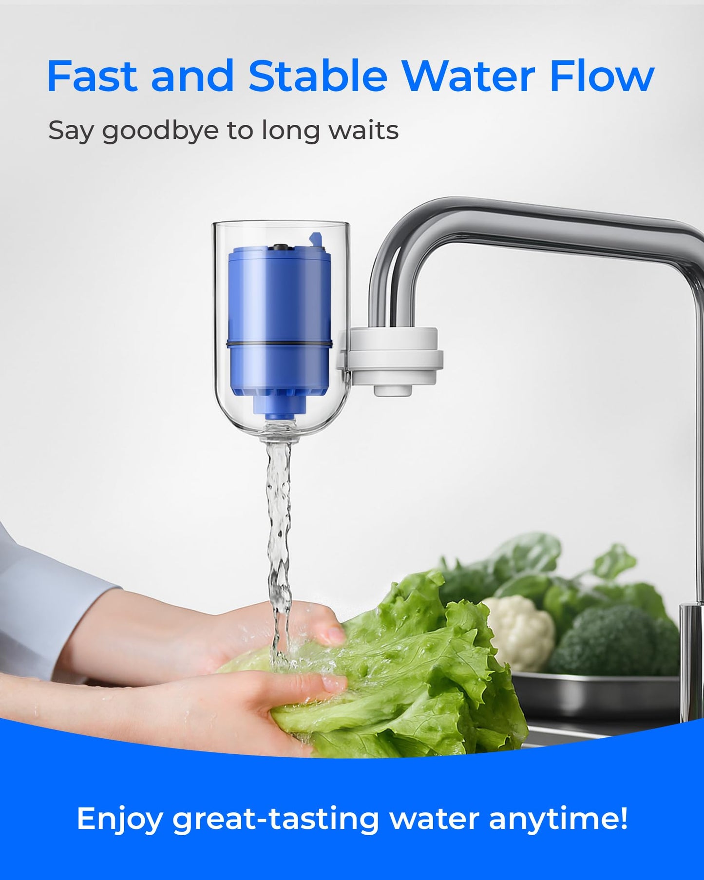 Waterdrop C08A Faucet Water Filter, Compatible with All PUR® PLUS Water Filter, PUR® PLUS RF9999® Faucet Water Filter, NSF 42 Certified, 3-Month, 300-Gallon, 1 Pack