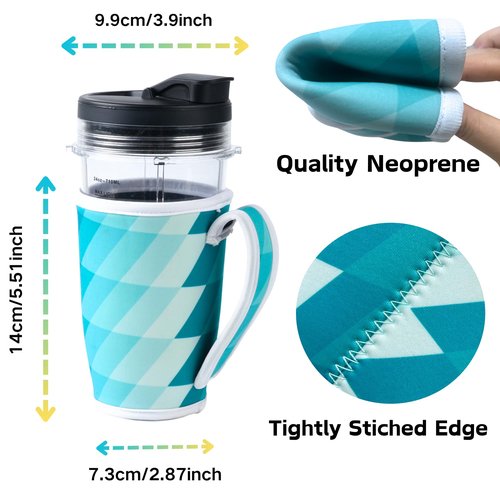 Neoprene Cup Sleeve Compatible only with Ninja BN751(24oz-710ML) Blender cup Insulated Anti - slip Sleeve for home,1 pack