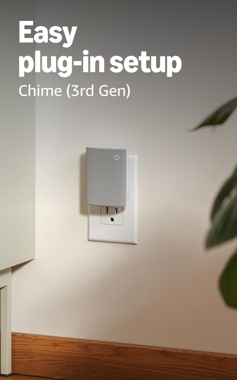 Ring Wired Doorbell (newest model), Speckled Gray with Chime (newest model), White
