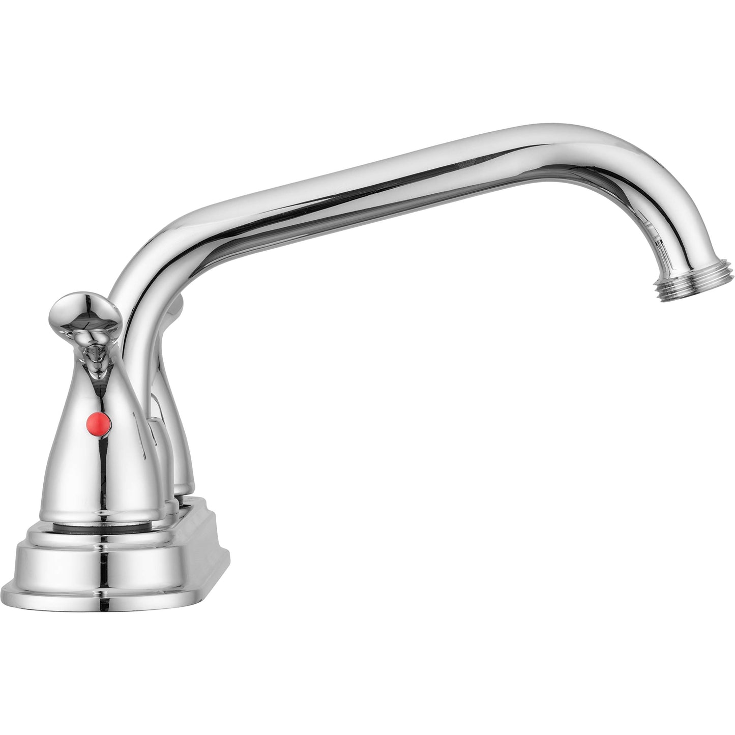 Pacific Bay Treviso Utility Laundry Sink Faucet - Threaded Brass Spout Hose End, Swivel Spout, 2-Handle Levers, Centerset (Chrome Plated)