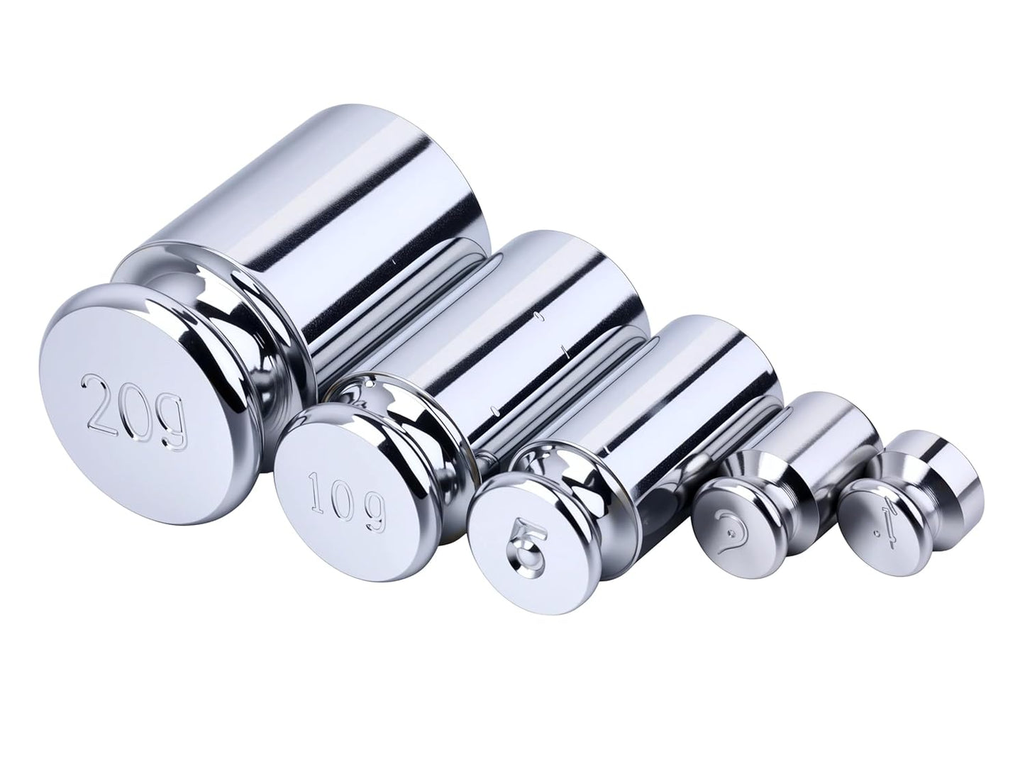 I-MART 5PCs Calibration Weights Set 1g 2g 5g 10g 20g Premium Steel Chrome Small Weights for Digital Scale Balance Jewelry Kitchen Craft Precision Scale Calibration Weight Set