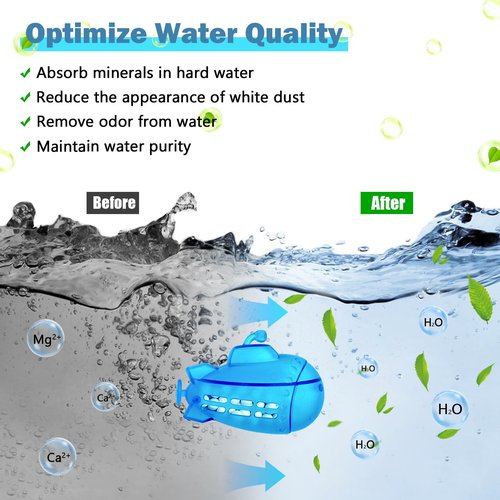 Humidifier Cleaner 9Pcs,Demineralization Cleaning Ball for All Humidifiers & Fish Tank,Humidifier Cleaning Fish,Purifie Water,Prevents Hard Water Build Up,Eliminates White Dust Odours