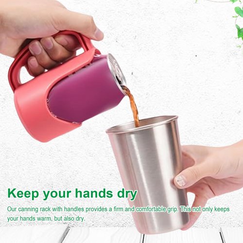 12 oz Slim Can Holder with Handle – Lightweight Reusable Skinny Can Grip with Anti-Slip Design, Universal Fit for Hard Seltzer, Beer, Energy Drinks, Outdoor & Indoor Use (Peach*2)
