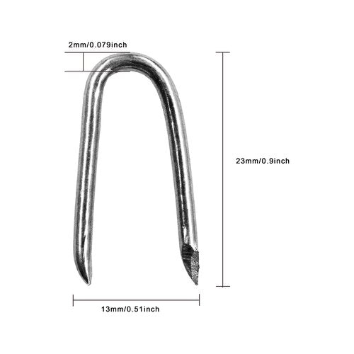 OMOTOOL Wire Fencing Galvanised Staples (260 pcs),Chicken Wire Fencing Staple Horseshoe Nail Set - Securely Attach Chicken Wire Netting Wire Mesh to Fences or Posts