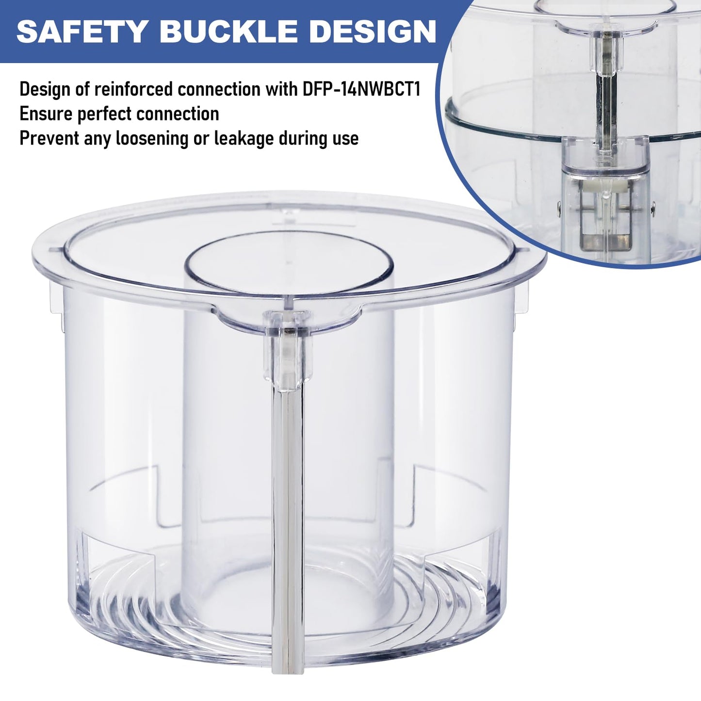 14-cup Large Pusher DLC-2014PT1 and Small Pusher DLC-2014SPT1-1, Compatible 4 Locking Tabs DLC-005AGTXT1 Bowl and DFP-14NWBCT1X Cover, Cuisinart Food Processor Parts Replacement Fits DFP-14 DLC-2014,