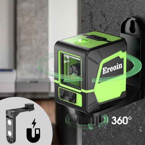 Laser Level Self-leveling Green Cross laser tool with vertical and horizontal lines,360 degree rotation self-leveling mode&IP54 waterproof for Picture Hanging Indoor & Outdoor