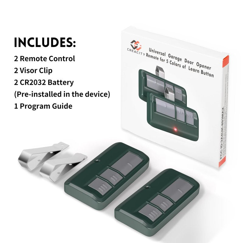 2 for Chamberlain LiftMaster Craftsman Garage Door Opener Remote 893LM 893Max 971LM Universal, Green