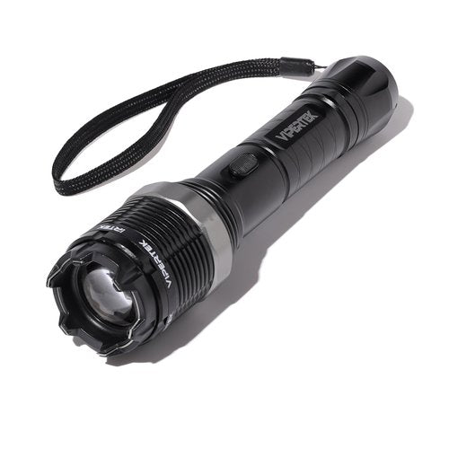 VIPERTEK VTS-T01 Aluminum Stun Gun for Self Defense Rechargeable with LED Flashlight