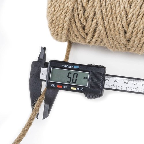 100 Feet 5mm Jute Twine, Heavy Duty Jute Rope, Natural Hemp Rope for DIY Arts Crafts, Gardening, Bundling,Home Decorating, Cat Scratching Post