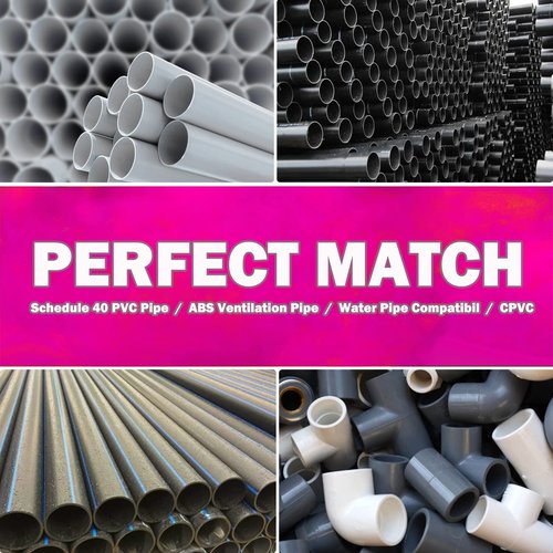 4-Piece Plastic Pipe Reamer Tool Kit for PVC, CPVC, and ABS Fittings, Includes 1.5", 2", 3", 4" Reamers, Compatible with Standard 1/2" Drills, 3/8" Hex Shaft, for Exhaust, Drain, Water Pipes Cleaning