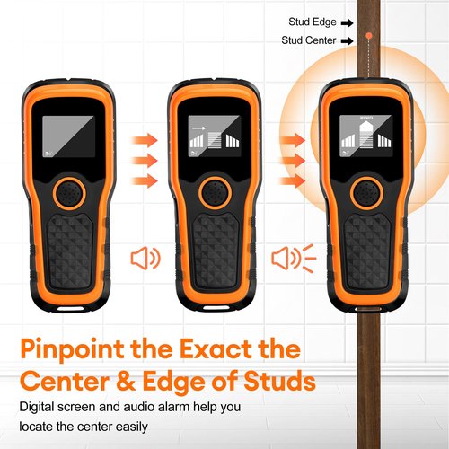 Dmyond Stud Finder Wall Scanner, 5 in 1 Stud Detector Beam Finders with High-Definition LCD Display, and Audible Alarm, for Center and Edge of Metal, Studs, AC Wire, and Pipe Detection