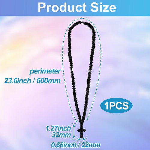 YANGWRshop Black Orthodox Prayer Rope, 100 Knots Prayer Rope Orthodox Christian, Orthodox Prayer Beads for Christian, Car Accessories (1 Pcs)