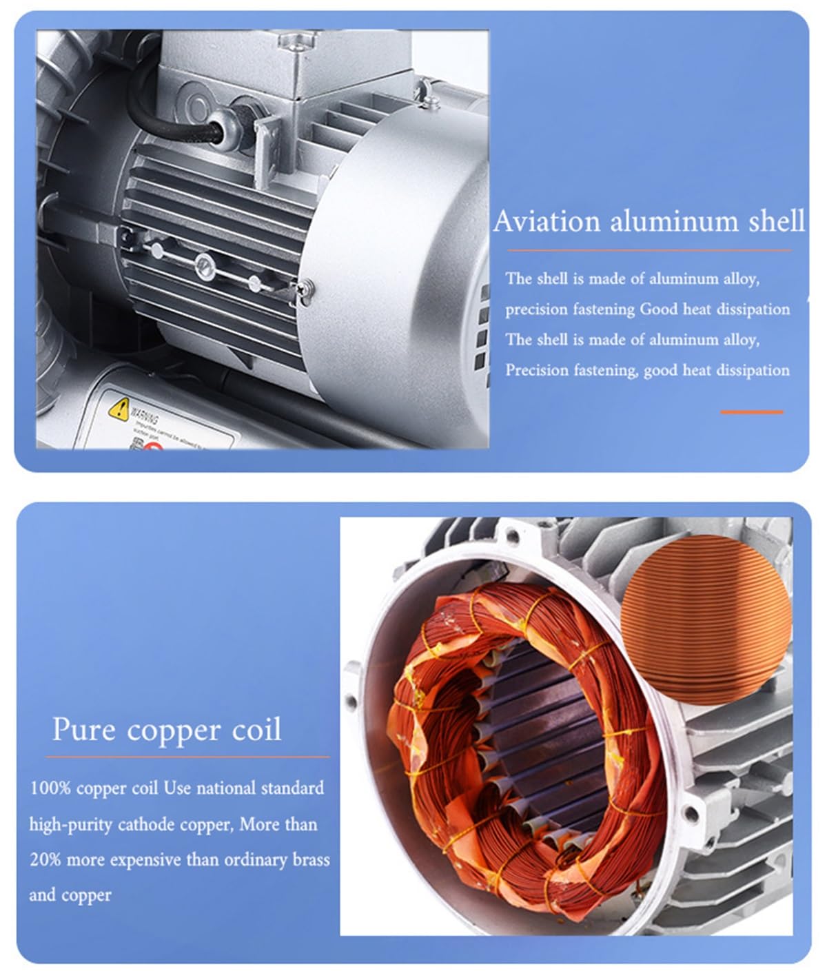 110V Vortex Ring Blower Industrial Regenerative Blower Strong Centrifugal Vortex Fan Large Airflow Vacuum Pump 120W 250W 350W 750W for Aquaculture Pond Aeration(750W)