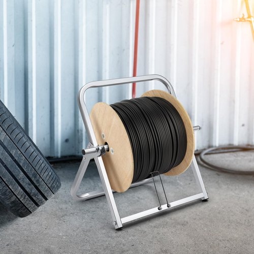 Hicarer Durable Single Axle Cable Caddy 16 x 20 Inch Wire Spool Rack Holder Commercial Industrial Steel Wire Rack Dispenser for Cable Reels Dispenser up to 100 lb Capacity