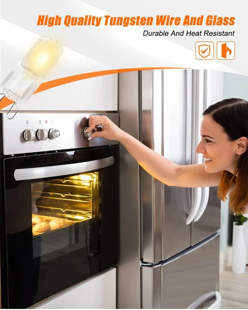 TIKSCIENCE 2Pcs WPW10169757 Wall Oven Light Bulb Fit for Whirlpool Jenn-Air Kitchenaid Replace W10169757, 120V 25W G9