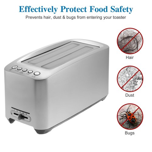 Kichvoe Toaster Cover: Silicone Toaster Lid 10.7 * 4inch 2 Slice Bread Machine Dust Cover for Kitchen