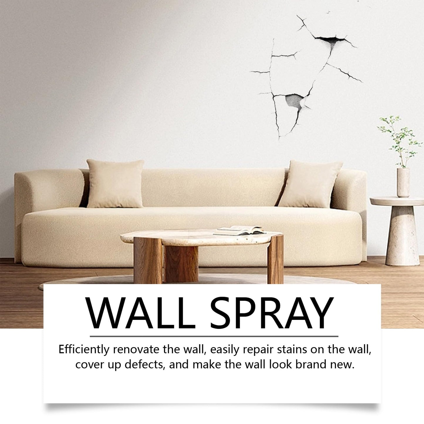Versatile Wall Repair Spray Paint - Covers Stain, Stain Remover For Wall & Ceiling, Ceiling Spray Paint For Water Damage, Stain Remover For Painted Walls, 4 FL.OZ