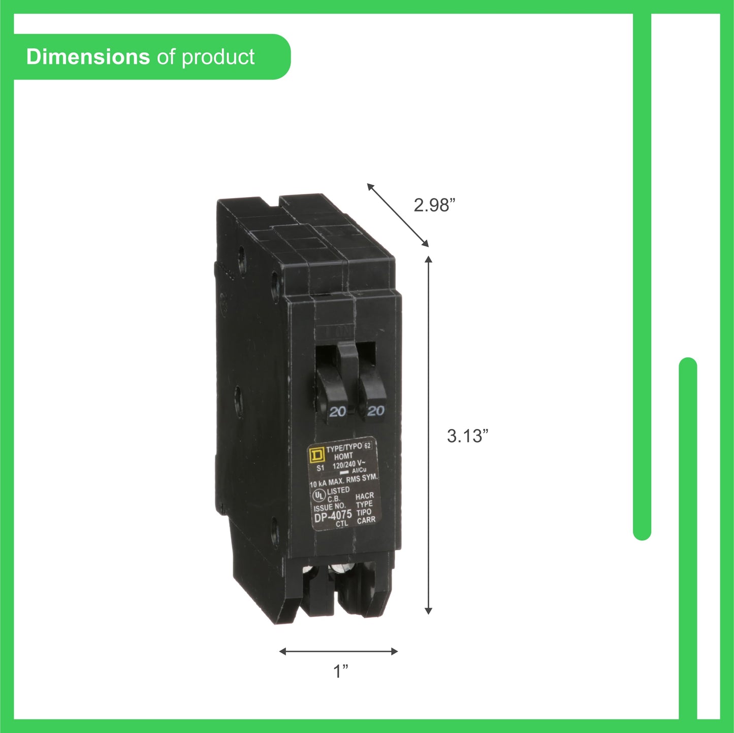 Square D by Schneider Electric Square D - HOMT2020CP Homeline Tandem Circuitbreaker