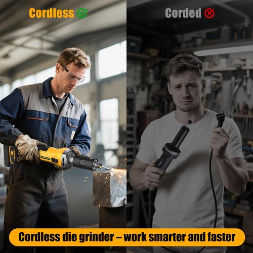 Die Grinder for Dewalt 20V MAX Battery, Cordless Die Grinder with 25000RPM Brushless Motor, 1/4" Precision Collect, Variable Speed Grinder for Metal Wood Grinding Cut Sanding (Battery not Included)