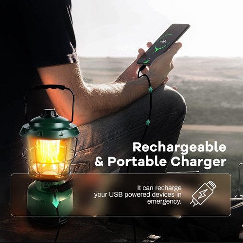 LED Camping Lantern, Rechargeable Batteries Powered Lanterns 2500LM, Water Resistant Emergency Lantern for Power Outage, Hurricane, Hiking