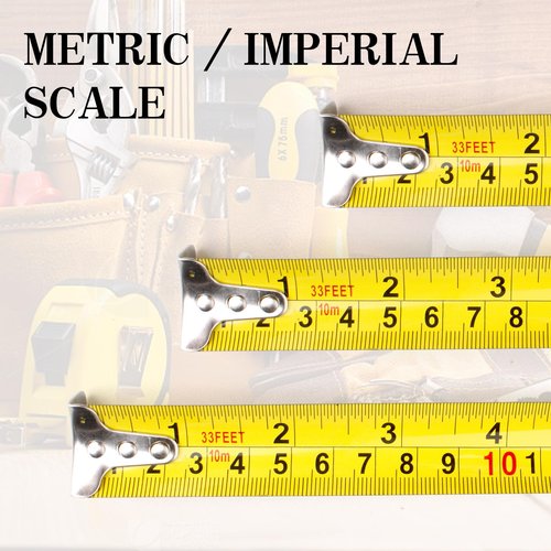 Steel Tape Measure Body 25 Ft Metric/Imperial Self Centering Mini Soft Measuring Tape with Retractable Blade and Lock Button