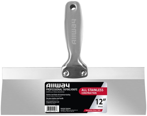 ALLWAY UTK12 Professional Stainless Steel Taping Knife with Hammer End, 12"