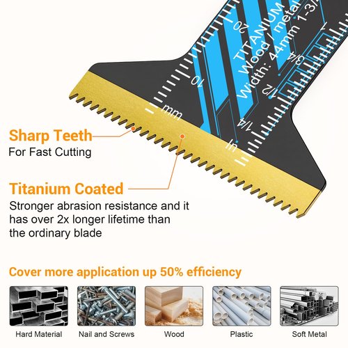 PECHAM Oscillating Tool Blade, 34PCS Universal Wood Metal Oscillating Multitool Quick Release Saw Blades Fit Porter Cable Black & Decker Rockwell Ridgid Ryobi Milwaukee DeWalt Chicago Craftsman