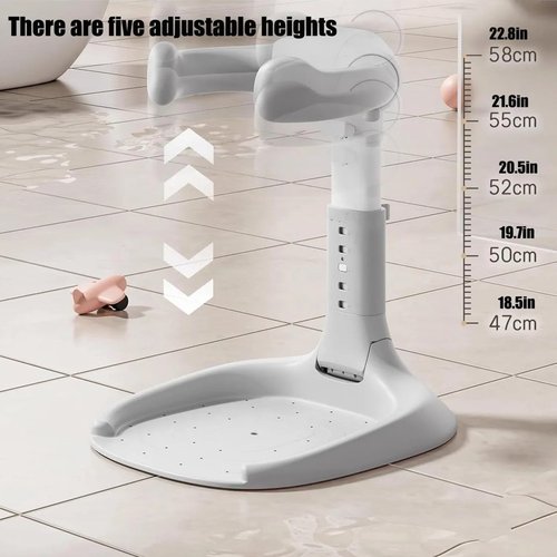 Baby Shower Stand,Infants Bath Support,Adjustable Height,Anti-Slip, with Armrest and Shower Head Holder,Ideal for 6-36 Months Toddler Standing Up Themselves