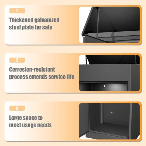 Package Delivery Boxes for Outside,Enlarged Porch Box for Packages with Coded Lock,Large Space,Waterproof,Cold-Rolled Steel Package Lock Box (19.7”x16.1”x41.3”)