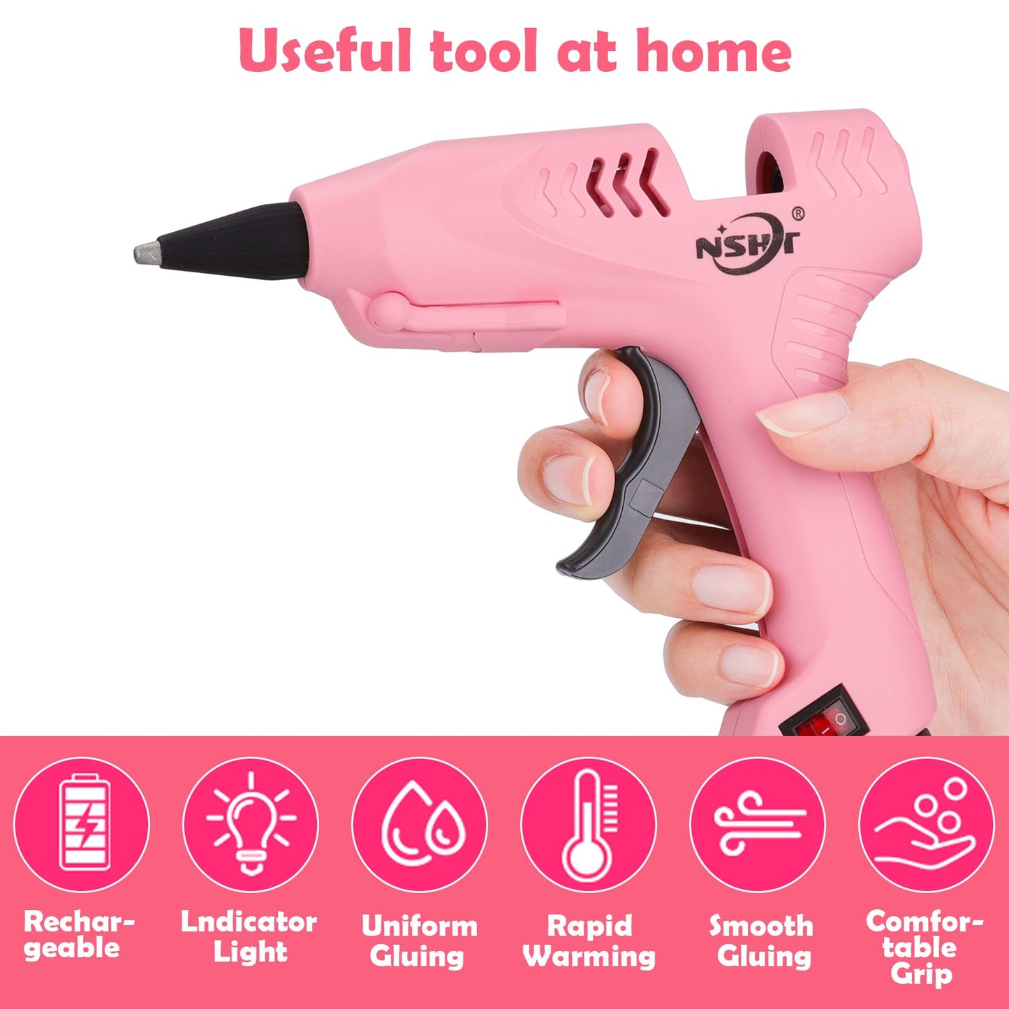 20W Mini Hot Glue Gun with 30 Glue Sticks, Fast Heating, Copper Nozzle, Safe Anti-Scald, Compact & Lightweight for DIY, Crafts, Home Repair, School Projects (Small)